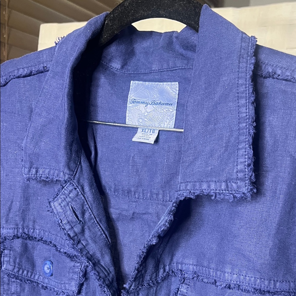 Tommy Bahama Navy Blue Button-Front Jean Jacket XL - Picture 13 of 14